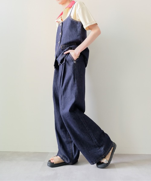DOLLUPOOPS（ドールアップウップス）の「Denim Camisole Set up(デニムキャミセットアップ)（その他パンツ・レディース・ネイビー・MEDIUM）」の7枚目の写真