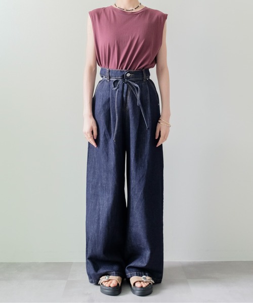 DOLLUPOOPS（ドールアップウップス）の「Denim Camisole Set up(デニムキャミセットアップ)（その他パンツ・レディース・ネイビー・MEDIUM）」の20枚目の写真
