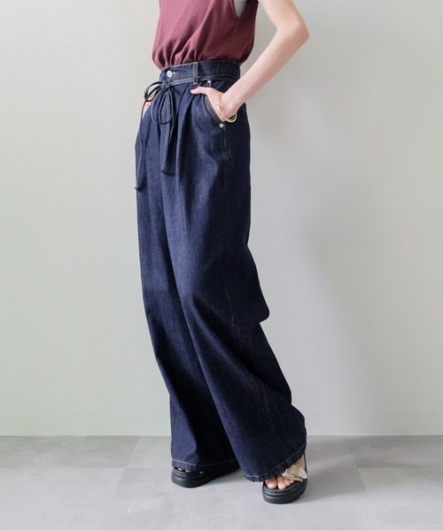 DOLLUPOOPS（ドールアップウップス）の「Denim Camisole Set up(デニムキャミセットアップ)（その他パンツ・レディース・ネイビー・MEDIUM）」の15枚目の写真