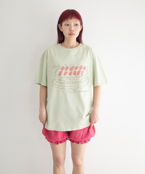FUN FROM FUN（ファンフロムファン）の「Strawberry Cake Tee,Mint（Tシャツ/カットソー・レディース・その他・OS）」の2枚目の写真