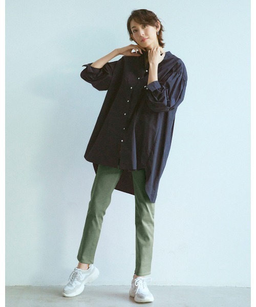 DoCLASSE（ ドゥクラッセ）の「ミラクルストレッチ・レギンスパンツ（その他パンツ・レディース・イエロー/サックスブルー/ペールイエロー/ネイビー/オリーブ/その他/レッド/ミント/ダークネイビー/パープル/ベージュ/ネイビー系1/イエローゴールド/ネイビー系2/ネイビー系/ブラック/ネイビー系3/ブルー/ボルドー/ホワイト×ブラック/ブルーグレー・17/15 /13/9/5/7/11）」の5枚目の写真
