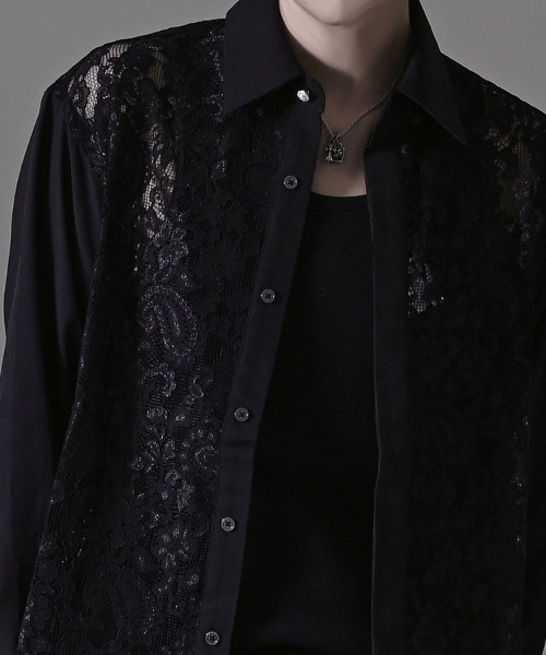 RUDOL(ルドル)の「『RUDOL/ルドル』レース配色シャツ(シャツ/ブラウス・メンズ・ブラック/ホワイト・L/M)」の15枚目の写真