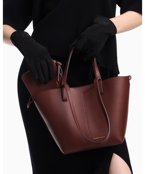 EMPORIO ARMANI(エンポリオアルマーニ)の「【エンポリオ アルマーニ】Emporio Armani 1981 レザーショルダーバッグ(ショルダーバッグ・レディース・ブラック/ダークウッド/オートミール/ブラウン・FREE)」の4枚目の写真