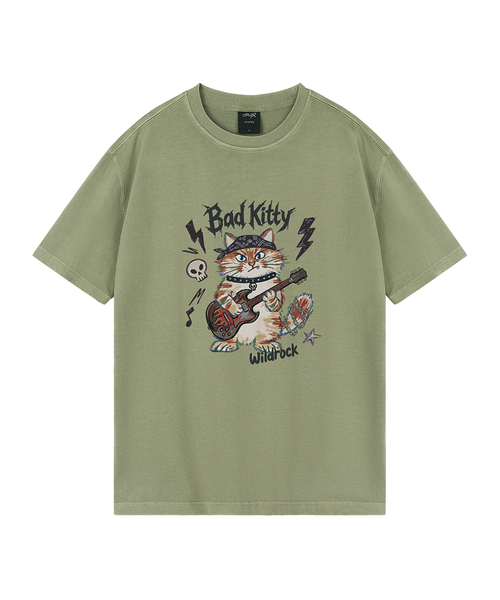 WILDROCK(ワイルドロック)の「バッドキティ ピグメントオーバーサイズ半袖Tシャツ(クロップ含む)_7 COL(Tシャツ/カットソー・レディース・ブラック/ホワイト/ベビーピンク/ブルー/チャコール/ライトグレー/カーキ/ライトパープル・X-SMALL/SMALL/MEDIUM/LARGE/FREE)」の5枚目の写真