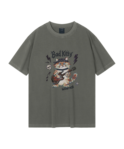 WILDROCK(ワイルドロック)の「バッドキティ ピグメントオーバーサイズ半袖Tシャツ(クロップ含む)_7 COL(Tシャツ/カットソー・レディース・ブラック/ホワイト/ベビーピンク/ブルー/チャコール/ライトグレー/カーキ/ライトパープル・X-SMALL/SMALL/MEDIUM/LARGE/FREE)」の12枚目の写真