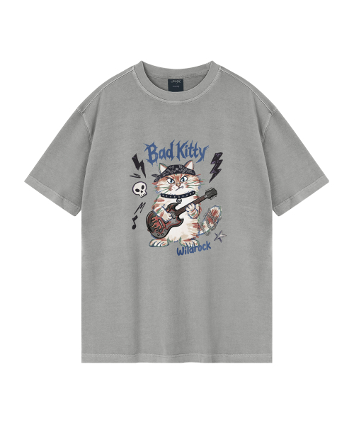 WILDROCK(ワイルドロック)の「バッドキティ ピグメントオーバーサイズ半袖Tシャツ(クロップ含む)_7 COL(Tシャツ/カットソー・レディース・ブラック/ホワイト/ベビーピンク/ブルー/チャコール/ライトグレー/カーキ/ライトパープル・X-SMALL/SMALL/MEDIUM/LARGE/FREE)」の15枚目の写真