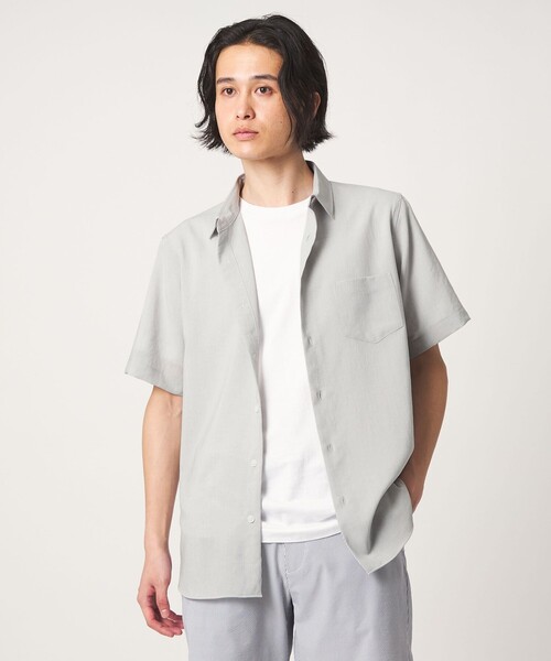A DAY IN THE LIFE UNITED ARROWS(アデイインザライフユナイテッドアローズ)の「ハイツイスト ボイル ジャスト レギュラーカラーシャツ-吸水速乾・通気性-<A DAY IN THE LIFE>(シャツ/ブラウス・メンズ・ネイビー/ライトブルー/ライトグレー・L/S/XL/M)」の4枚目の写真