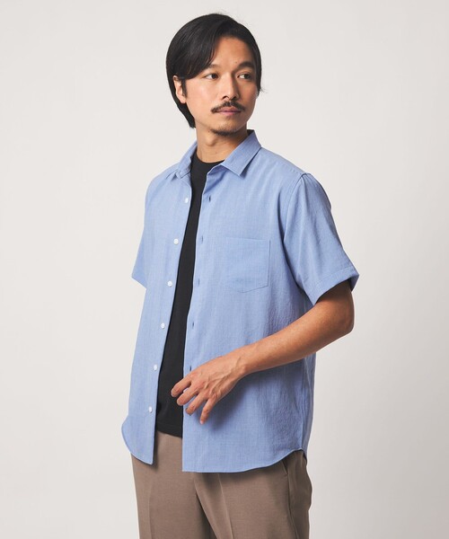 A DAY IN THE LIFE UNITED ARROWS(アデイインザライフユナイテッドアローズ)の「ハイツイスト ボイル ジャスト レギュラーカラーシャツ-吸水速乾・通気性-<A DAY IN THE LIFE>(シャツ/ブラウス・メンズ・ネイビー/ライトブルー/ライトグレー・L/S/XL/M)」の7枚目の写真