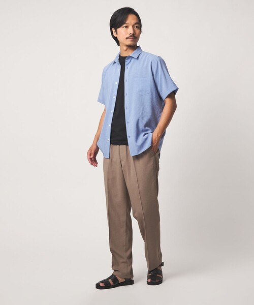 A DAY IN THE LIFE UNITED ARROWS(アデイインザライフユナイテッドアローズ)の「ハイツイスト ボイル ジャスト レギュラーカラーシャツ-吸水速乾・通気性-<A DAY IN THE LIFE>(シャツ/ブラウス・メンズ・ネイビー/ライトブルー/ライトグレー・L/S/XL/M)」の9枚目の写真