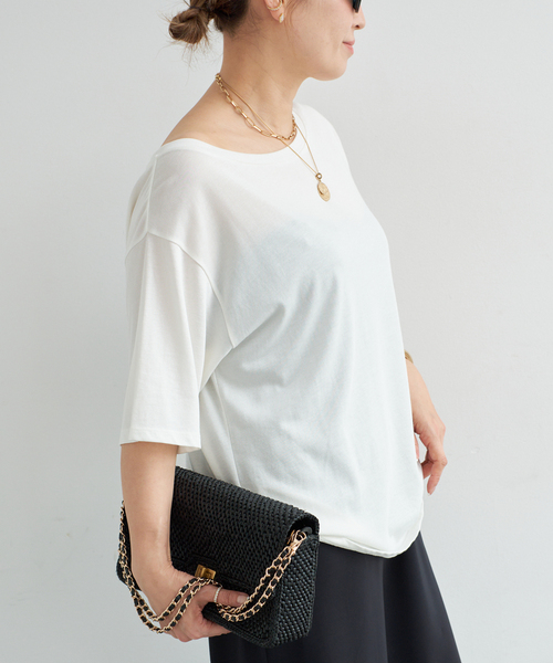 Deuxieme Classe(ドゥーズィエムクラス)の「* Co/R Relax Tシャツ(Tシャツ/カットソー・レディース・ホワイト/チャコールグレー/ブラック・FREE)」の20枚目の写真