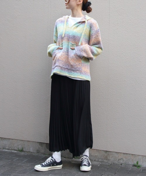 MEYAME(メヤメ)の「MEYAME/メヤメ ウールメキシカンニットパーカ WOOL MEXICAN KNIT PARKA MEY-2526(ニット/セーター・レディース・イエロー/ピンク・FREE)」の9枚目の写真