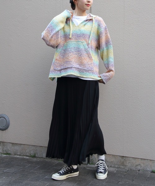 MEYAME(メヤメ)の「MEYAME/メヤメ ウールメキシカンニットパーカ WOOL MEXICAN KNIT PARKA MEY-2526(ニット/セーター・レディース・イエロー/ピンク・FREE)」の10枚目の写真