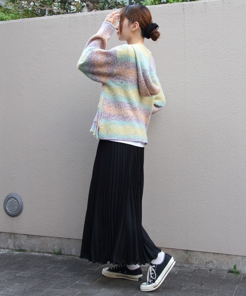 MEYAME(メヤメ)の「MEYAME/メヤメ ウールメキシカンニットパーカ WOOL MEXICAN KNIT PARKA MEY-2526(ニット/セーター・レディース・イエロー/ピンク・FREE)」の11枚目の写真
