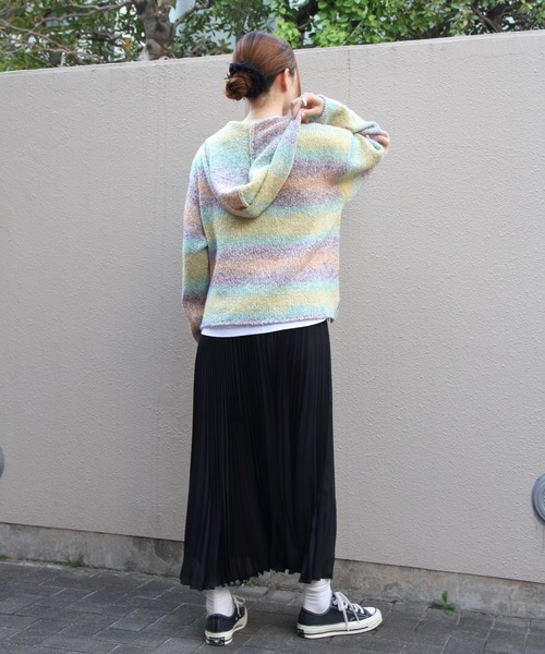 MEYAME(メヤメ)の「MEYAME/メヤメ ウールメキシカンニットパーカ WOOL MEXICAN KNIT PARKA MEY-2526(ニット/セーター・レディース・イエロー/ピンク・FREE)」の12枚目の写真