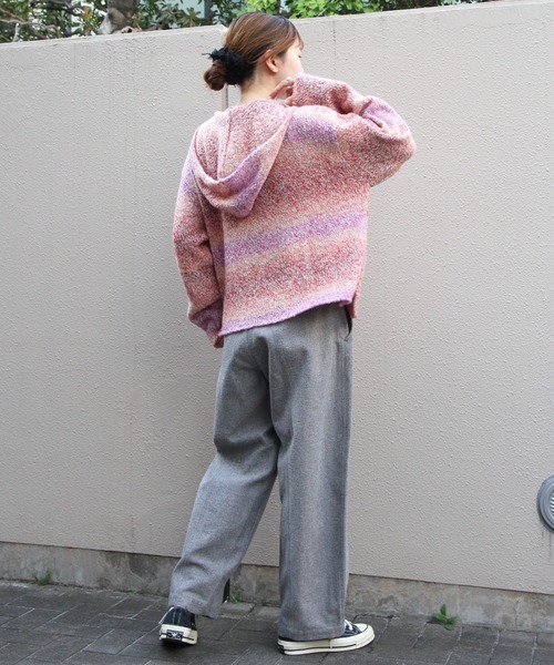 MEYAME(メヤメ)の「MEYAME/メヤメ ウールメキシカンニットパーカ WOOL MEXICAN KNIT PARKA MEY-2526(ニット/セーター・レディース・イエロー/ピンク・FREE)」の20枚目の写真