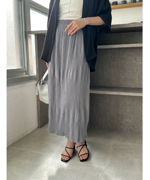 fifth(フィフス)の「【kokoセレクト】Iラインカットプリーツスカート(スカート・レディース・ブルー/アイボリー/ブラック・M)」の3枚目の写真