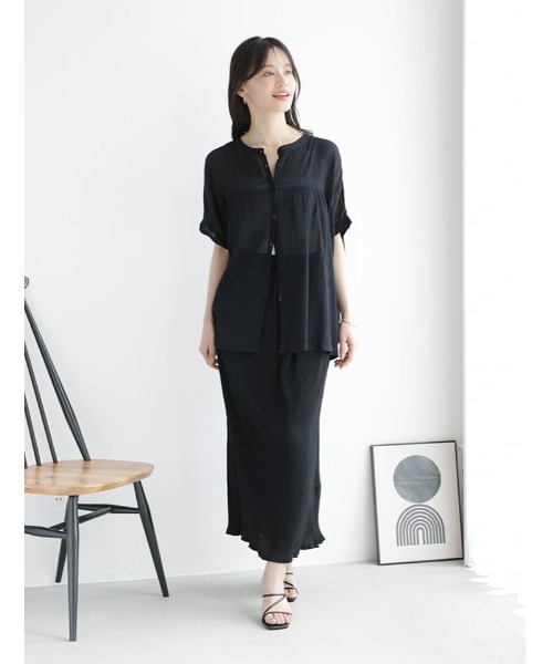 fifth(フィフス)の「【kokoセレクト】Iラインカットプリーツスカート(スカート・レディース・ブルー/アイボリー/ブラック・M)」の14枚目の写真