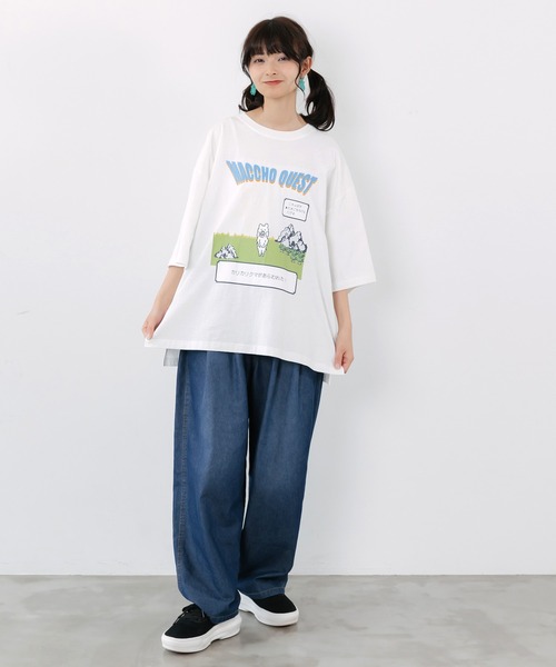 ScoLar Parity(スカラーパリティ)の「362122:マッチョクエスト柄 UVプリントTシャツ(Tシャツ/カットソー・レディース・ブラック/サックスブルー/オフホワイト・M)」の4枚目の写真