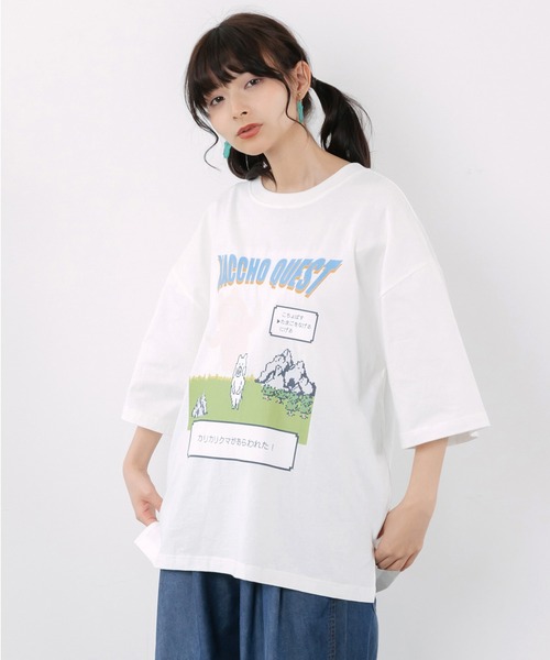 ScoLar Parity(スカラーパリティ)の「362122:マッチョクエスト柄 UVプリントTシャツ(Tシャツ/カットソー・レディース・ブラック/サックスブルー/オフホワイト・M)」の5枚目の写真