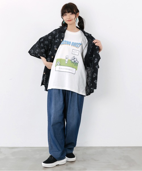 ScoLar Parity(スカラーパリティ)の「362122:マッチョクエスト柄 UVプリントTシャツ(Tシャツ/カットソー・レディース・ブラック/サックスブルー/オフホワイト・M)」の12枚目の写真