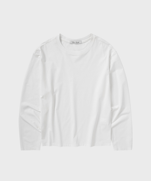 セール】記者コットンクロップLSティーシャツ_WHITE（Tシャツ