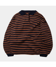PLACESTUDIOMAN（プレイススタジオメンズ）の「マルチストライプラグビーピペットカラー ポロ長袖Tシャツ_3COLOR（ポロシャツ）」