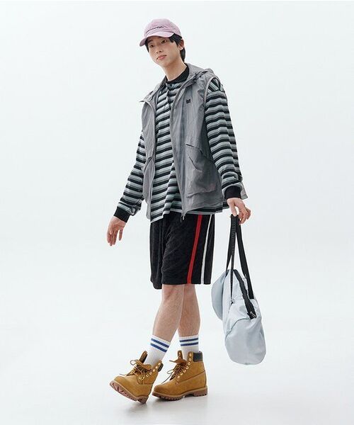 PLACESTUDIOMAN(プレイススタジオメンズ)の「マルチストライプラグビーピペットカラー ポロ長袖Tシャツ_3COLOR(ポロシャツ・メンズ・オレンジ/グレー/グリーン・FREE)」の9枚目の写真