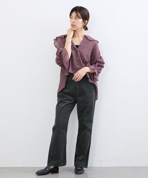 IENA（イエナ）の「BLACK サマーコールパンツ（その他パンツ・レディース・ベージュ/ブラック・38/36/34）」の3枚目の写真