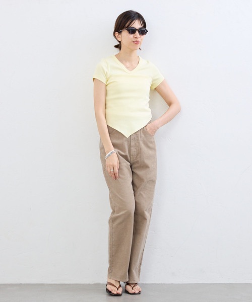 IENA（イエナ）の「BLACK サマーコールパンツ（その他パンツ・レディース・ベージュ/ブラック・38/36/34）」の5枚目の写真