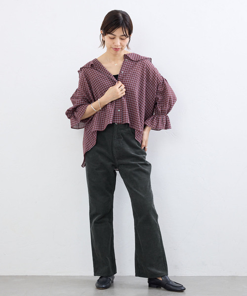 IENA（イエナ）の「BLACK サマーコールパンツ（その他パンツ・レディース・ベージュ/ブラック・38/36/34）」の10枚目の写真