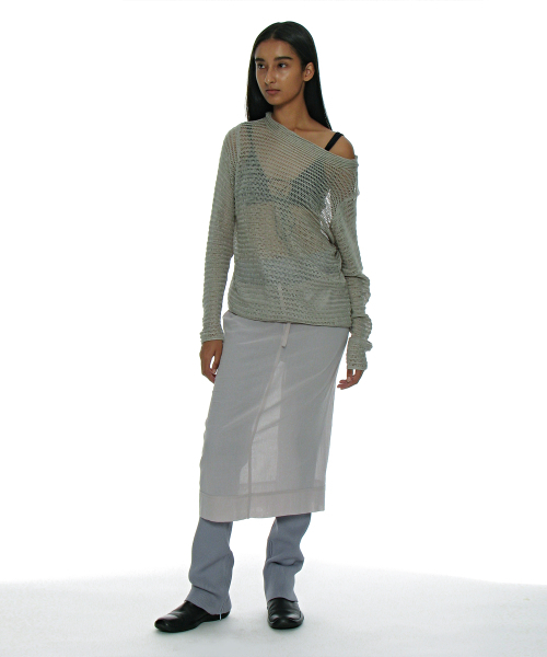 PARTIMENTO WOMEN(パルティメントウィメン)の「シアーミディスカート_ライトグレー(スカート・レディース・その他・SMALL/MEDIUM)」の20枚目の写真