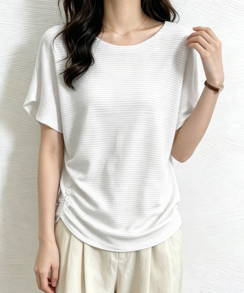 Miniministore(ミニミニストア)の「サマーニットトップス ドルマンスリーブ夏(ニット/セーター・レディース・ホワイト/ブラック/ブラウン/アイボリー/ダークグレー・FREE)」の19枚目の写真