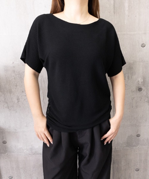 Miniministore(ミニミニストア)の「サマーニットトップス ドルマンスリーブ夏(ニット/セーター・レディース・ホワイト/ブラック/ブラウン/アイボリー/ダークグレー・FREE)」の12枚目の写真