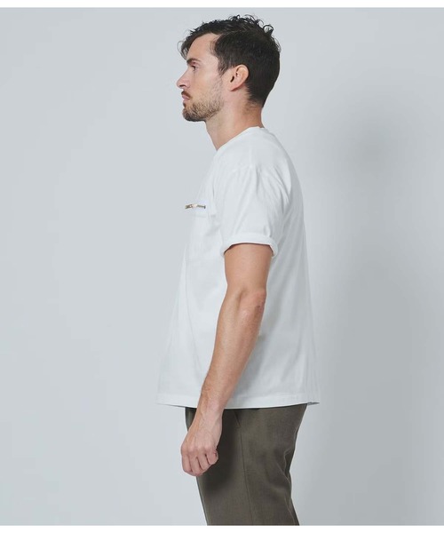 junhashimoto（ジュンハシモト）の「ZIP POCKET TEE（Tシャツ/カットソー・メンズ・グリーン・3）」の3枚目の写真