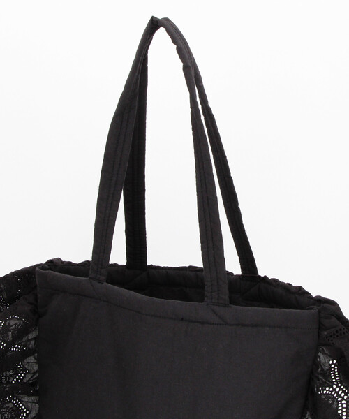 THEATRE PRODUCTS（シアタープロダクツ）の「THEATRE PRODUCTS/シアタープロダクツ コットンレース トートバッグ（トートバッグ・レディース・ブラック/ホワイト・ONE SIZE）」の5枚目の写真