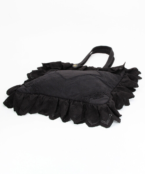 THEATRE PRODUCTS（シアタープロダクツ）の「THEATRE PRODUCTS/シアタープロダクツ コットンレース トートバッグ（トートバッグ・レディース・ブラック/ホワイト・ONE SIZE）」の6枚目の写真