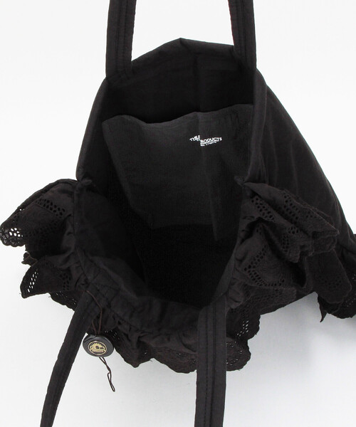 THEATRE PRODUCTS（シアタープロダクツ）の「THEATRE PRODUCTS/シアタープロダクツ コットンレース トートバッグ（トートバッグ・レディース・ブラック/ホワイト・ONE SIZE）」の8枚目の写真