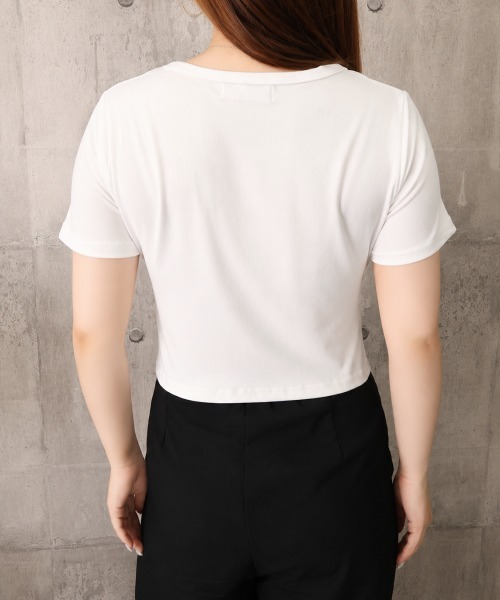 Miniministore(ミニミニストア)の「ジッパートップス韓国風ショート丈tシャツ(Tシャツ/カットソー・レディース・ホワイト・FREE)」の18枚目の写真