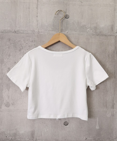 Miniministore(ミニミニストア)の「ジッパートップス韓国風ショート丈tシャツ(Tシャツ/カットソー・レディース・ホワイト・FREE)」の20枚目の写真