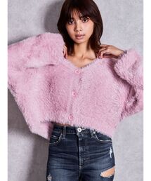 シャギーニット」に該当するピンク/桃色系のレディースファッション