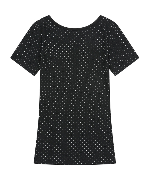 MUCENT(ムセント)の「ポイトドットミディスリムフィット半袖Tシャツ(2カラー)(Tシャツ/カットソー・レディース・ホワイト/ブラック・FREE)」の4枚目の写真