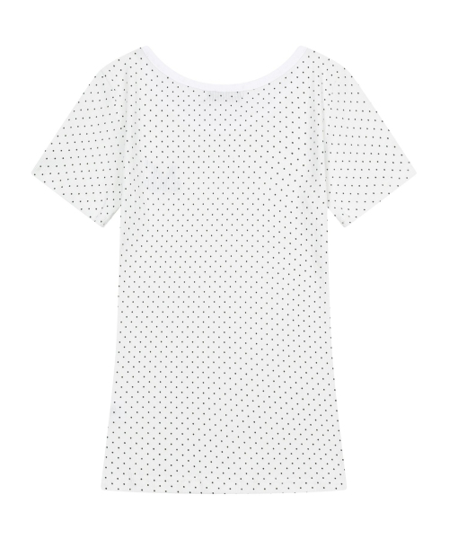 MUCENT(ムセント)の「ポイトドットミディスリムフィット半袖Tシャツ(2カラー)(Tシャツ/カットソー・レディース・ホワイト/ブラック・FREE)」の8枚目の写真