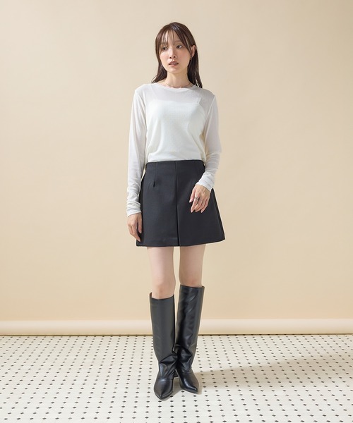 en CAnAF(エンカナフ)の「【華やかなドットが映える】フロッキードットシアークルーネックプルオーバー(Tシャツ/カットソー・レディース・ブラック/ホワイト/チャコールグレー・フリー)」の8枚目の写真