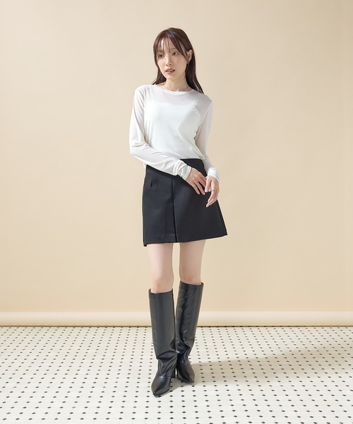 en CAnAF(エンカナフ)の「【華やかなドットが映える】フロッキードットシアークルーネックプルオーバー(Tシャツ/カットソー・レディース・ブラック/ホワイト/チャコールグレー・フリー)」の20枚目の写真