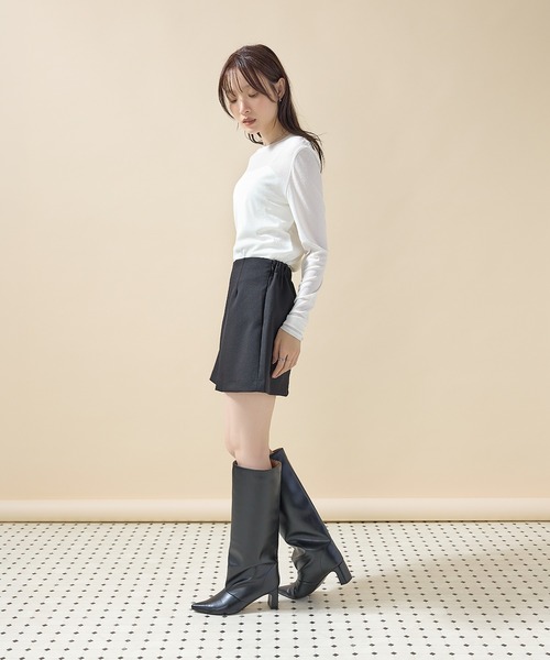 en CAnAF(エンカナフ)の「【華やかなドットが映える】フロッキードットシアークルーネックプルオーバー(Tシャツ/カットソー・レディース・ブラック/ホワイト/チャコールグレー・フリー)」の21枚目の写真