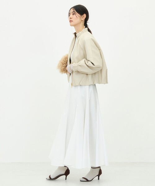 NOLLEY’S(ノーリーズ)の「【MARILYN MOON/マリリーンムーン】soft eco-leather blouson別注(ブルゾン・レディース・ブラック/キナリ・FREE)」の4枚目の写真