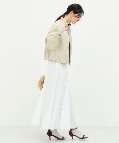 NOLLEY’S(ノーリーズ)の「【MARILYN MOON/マリリーンムーン】soft eco-leather blouson別注(ブルゾン・レディース・ブラック/キナリ・FREE)」の6枚目の写真