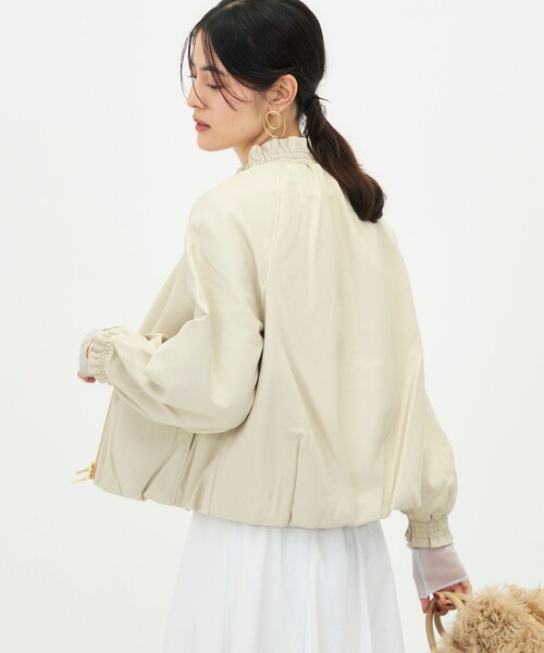NOLLEY’S(ノーリーズ)の「【MARILYN MOON/マリリーンムーン】soft eco-leather blouson別注(ブルゾン・レディース・ブラック/キナリ・FREE)」の9枚目の写真