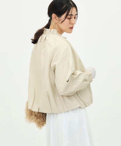NOLLEY’S(ノーリーズ)の「【MARILYN MOON/マリリーンムーン】soft eco-leather blouson別注(ブルゾン・レディース・ブラック/キナリ・FREE)」の10枚目の写真