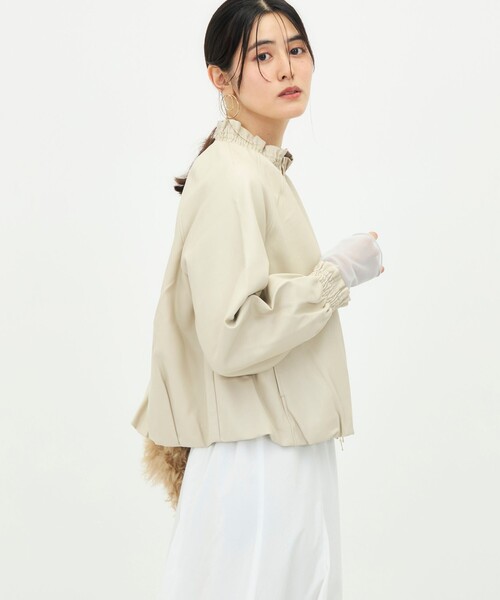 NOLLEY’S(ノーリーズ)の「【MARILYN MOON/マリリーンムーン】soft eco-leather blouson別注(ブルゾン・レディース・ブラック/キナリ・FREE)」の11枚目の写真